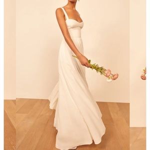 Reformation Hollyhock fit & flare evening gown